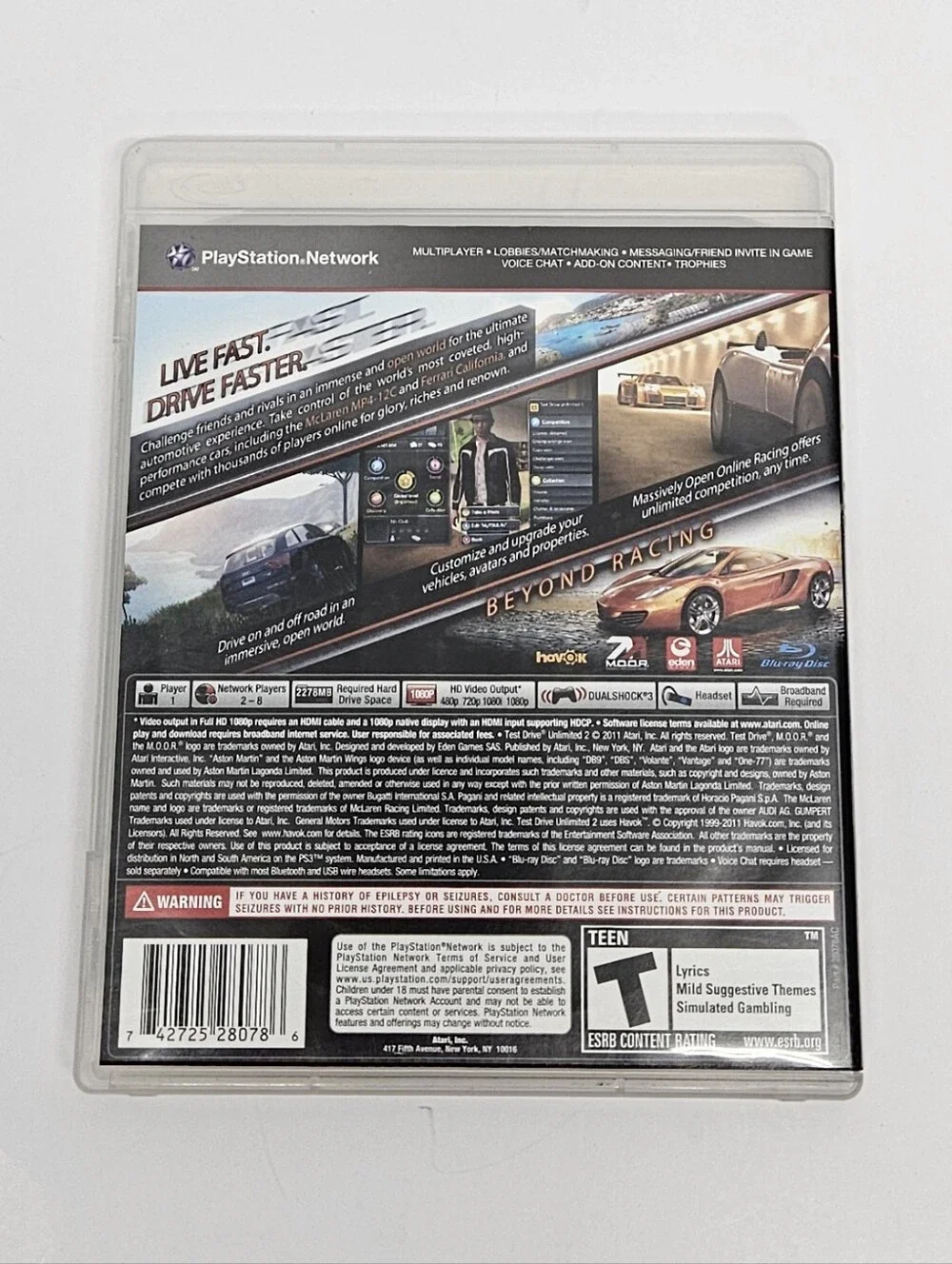 Test Drive Unlimited 2 CIB Sony PS3 Playstation 3 Retro Racing Game Electronics